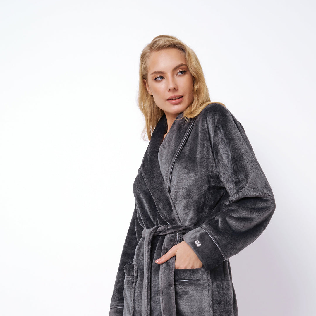 Fleece dressing gown | Aruelle | Eva
