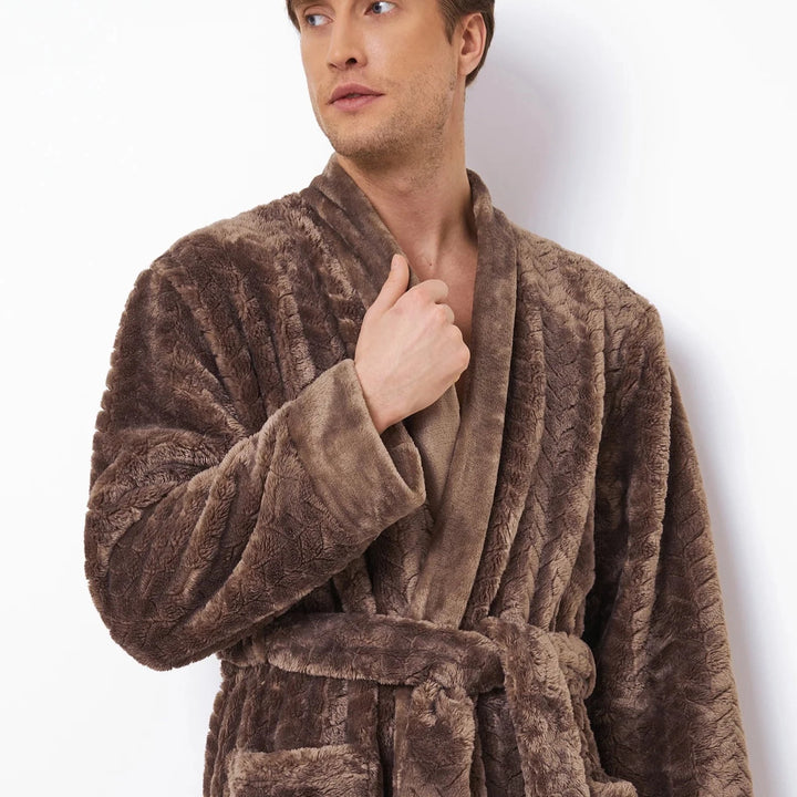 Men's fleece bathrobe | Aruelle | Mason