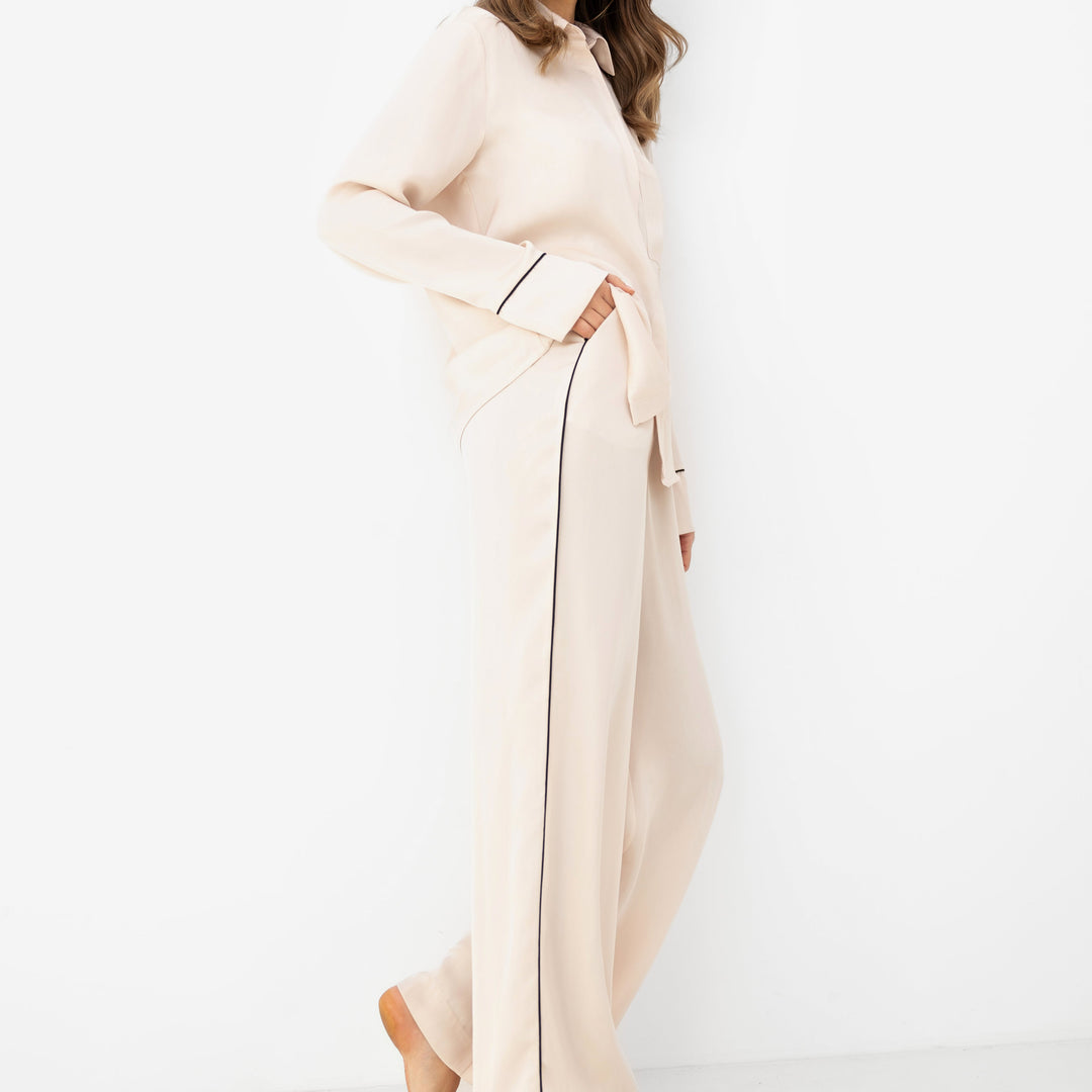 Pyjama Manche Longue Satin | Lysoria