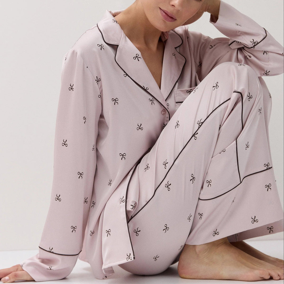 Pyjama Manche Longue Satin | Rosa