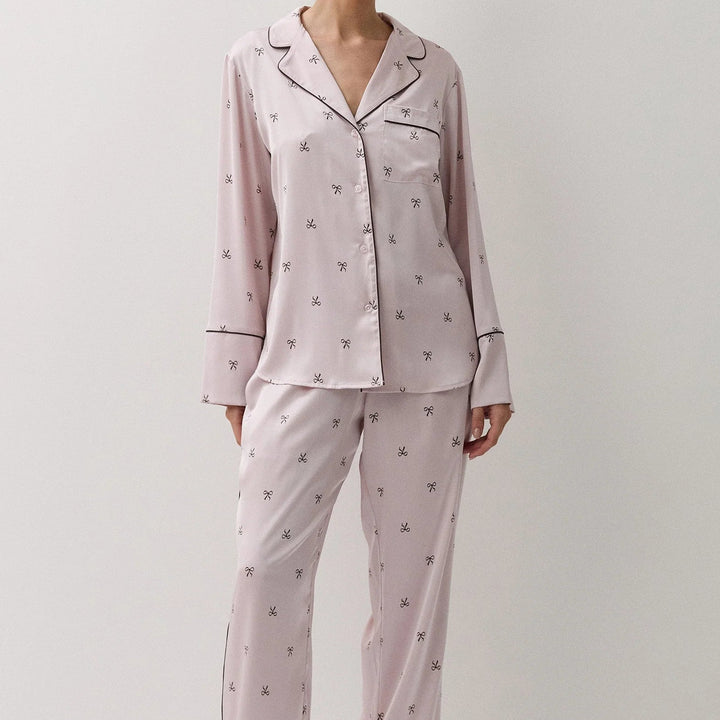 Pyjama Manche Longue Satin | Rosa