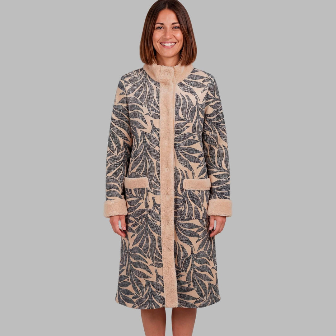 Robe De Chambre Bouton Polaire Fourrée