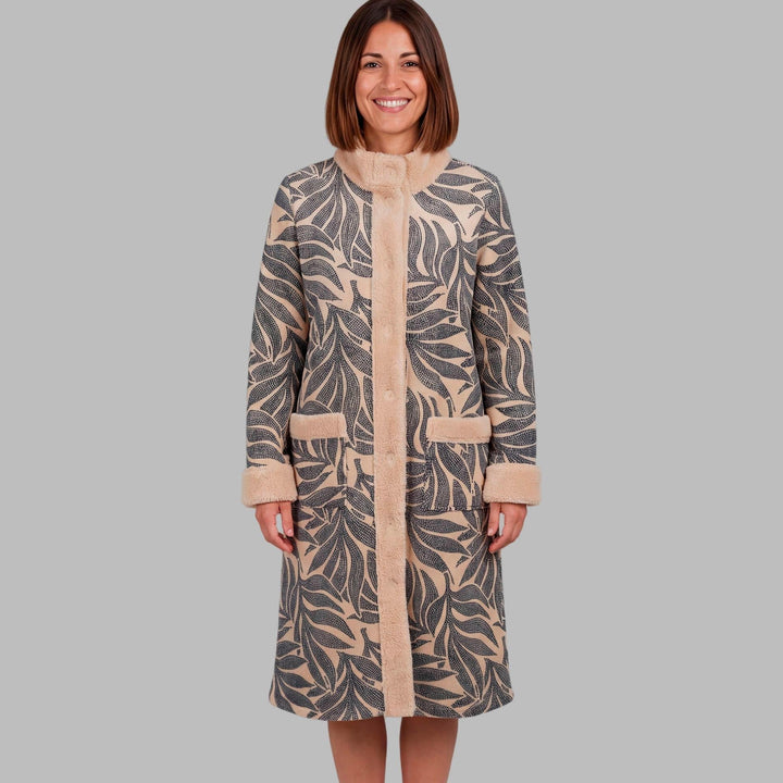 Robe De Chambre Bouton Polaire Fourrée